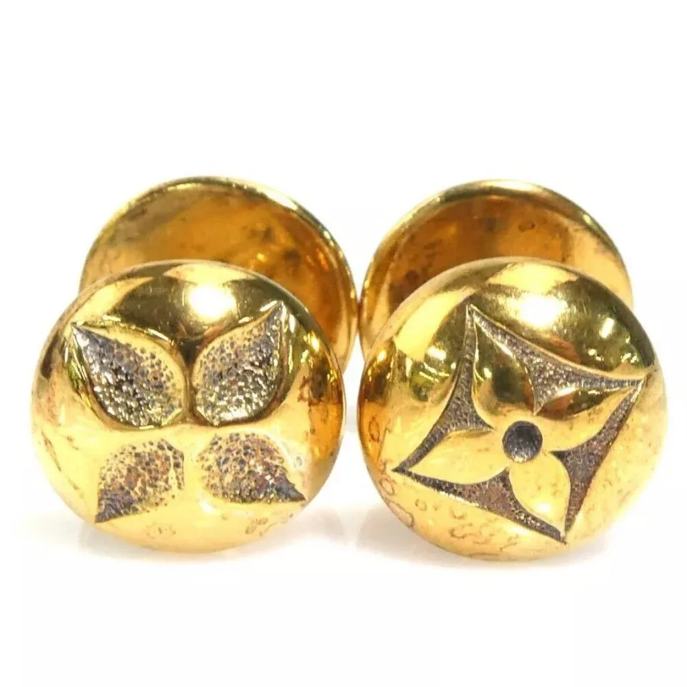 Auth LOUIS VUITTON Cufflinks Gold Metal M30974 -